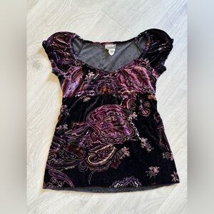 Velvet Y2K bohemian top